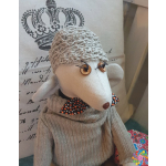 duża lniana mysz big linen mouse