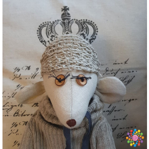 duża lniana mysz big linen mouse