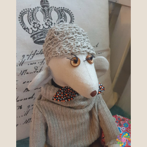 duża lniana mysz big linen mouse