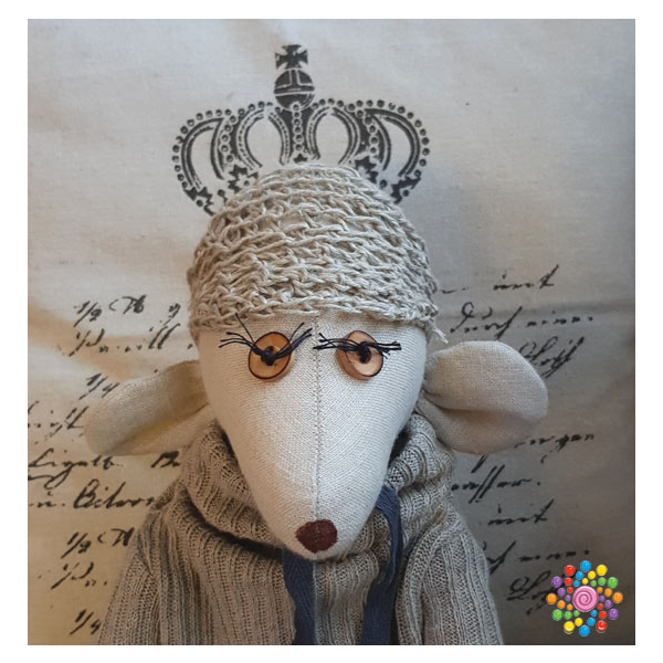 duża lniana mysz big linen mouse