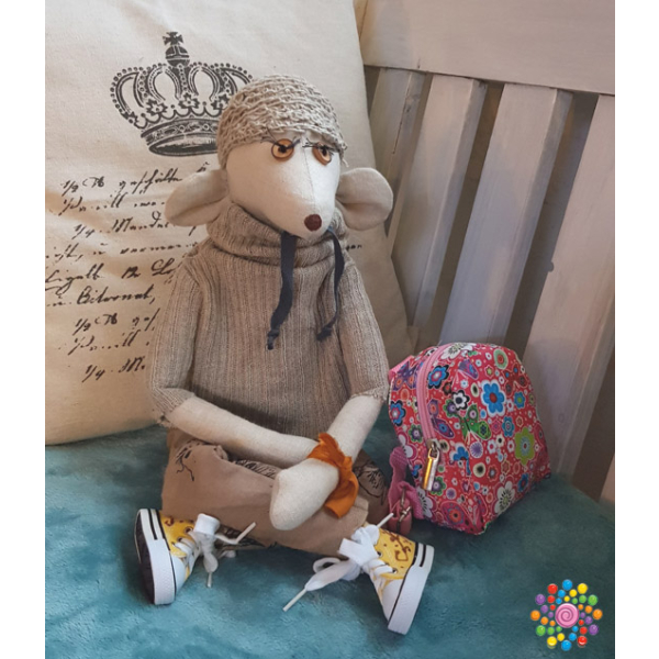 duża lniana mysz big linen mouse