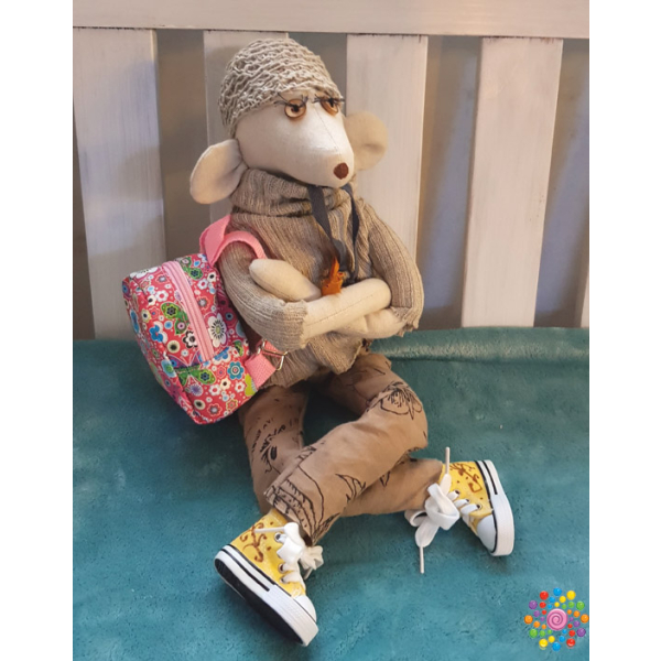 duża lniana mysz big linen mouse