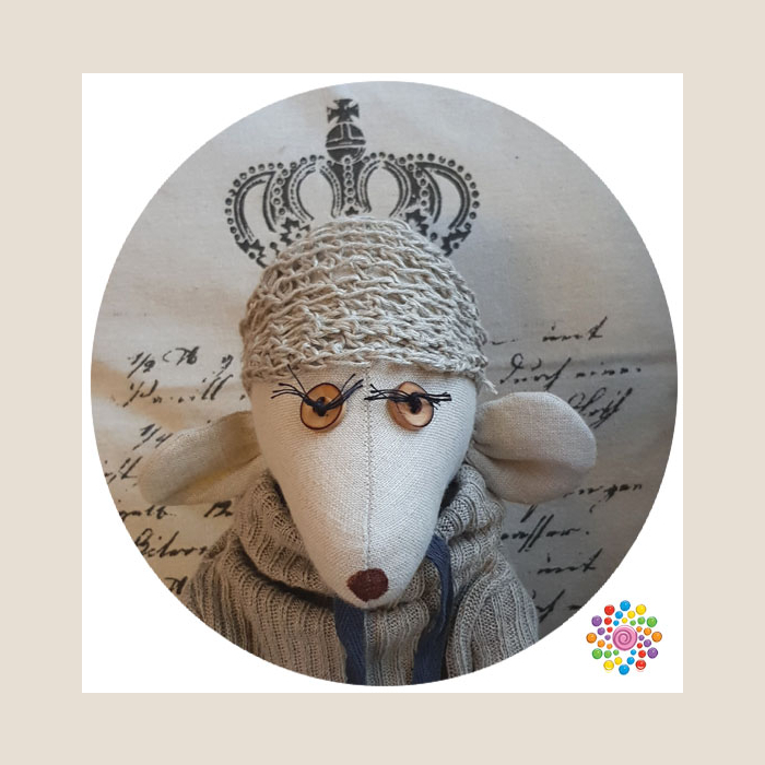 duża lniana mysz big linen mouse