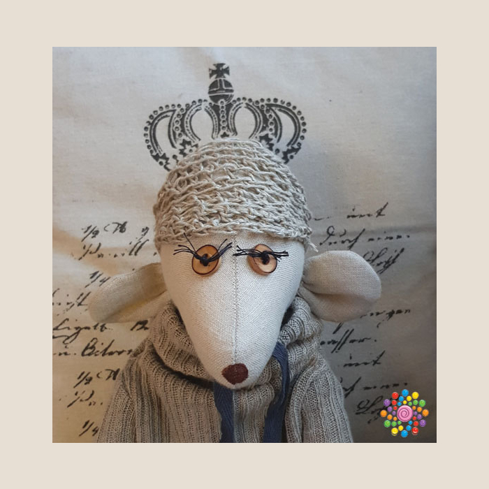 duża lniana mysz big linen mouse