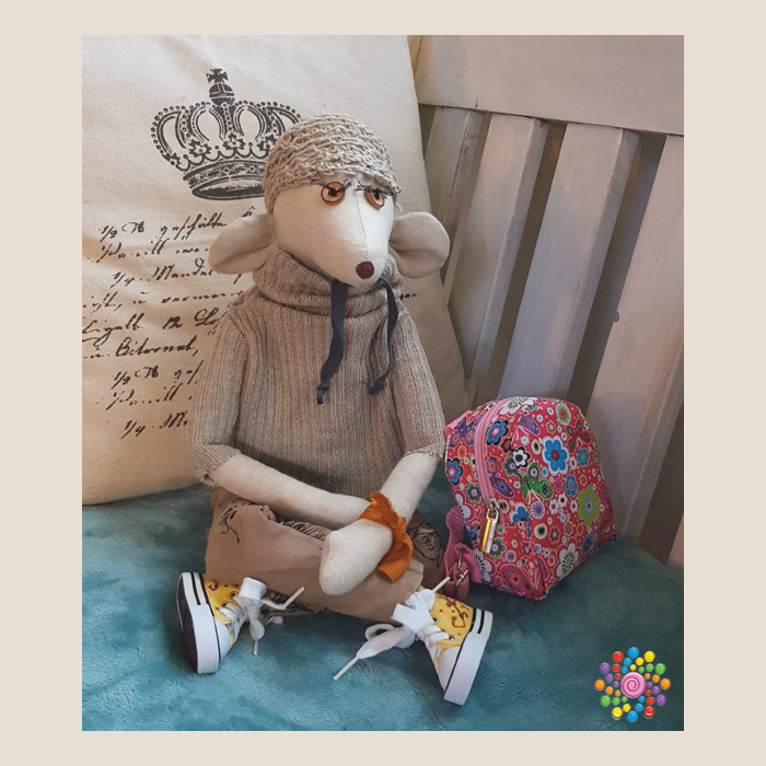 duża lniana mysz big linen mouse