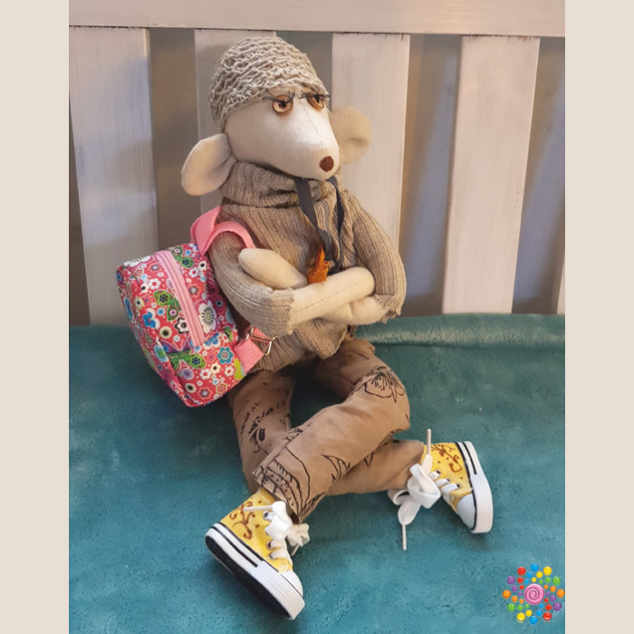 duża lniana mysz big linen mouse