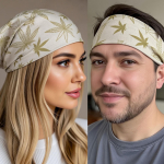 Bandana Konopna Sielski Luksus Styl Island Lux & Liście Konopi