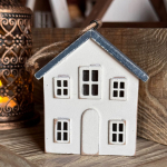 Domek Drewniany Latarenka Led Dekoracja