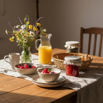 Kapturek Konopno Bawełniany z Koronką na Miskę do 18 cm