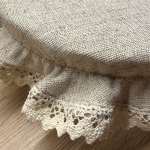 Kapturek Konopno Bawełniany z Koronką na Miskę do 18 cm