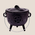 Duży Żeliwny Kociołek z Pentagramem