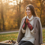 Artystyczne Mitenki Wełniane Długie Ręcznie Filcowane