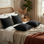 poszewka konopna czarna, hemp pilowcase.