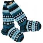 Grube Skarpety Wełniane Nordic Blue Ciepłe i Trwałe