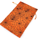 Woreczek satynowy duży pomarańczowy pajęczyna Halloween