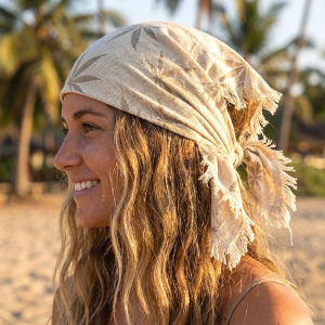 Bandana Konopna Sielski Luksus Styl Island Lux & Liście Konopi