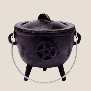 Duży Żeliwny Kociołek z Pentagramem