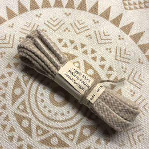 Płaskie Sznurówki Lniane Kratka 120 cm