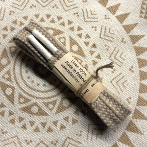 Płaskie Sznurówki Lniane Kratka 120 cm