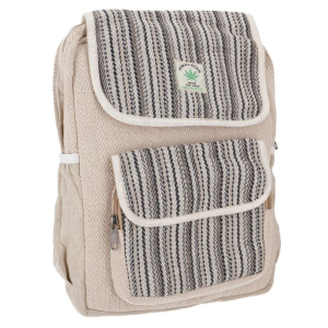 Plecak Konopny w Czarne Paski, hippie backpack.