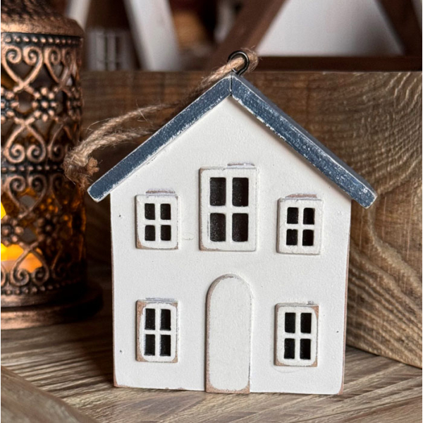 Domek Drewniany Latarenka Led Dekoracja