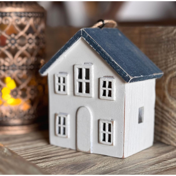 Domek Drewniany Latarenka Led Dekoracja