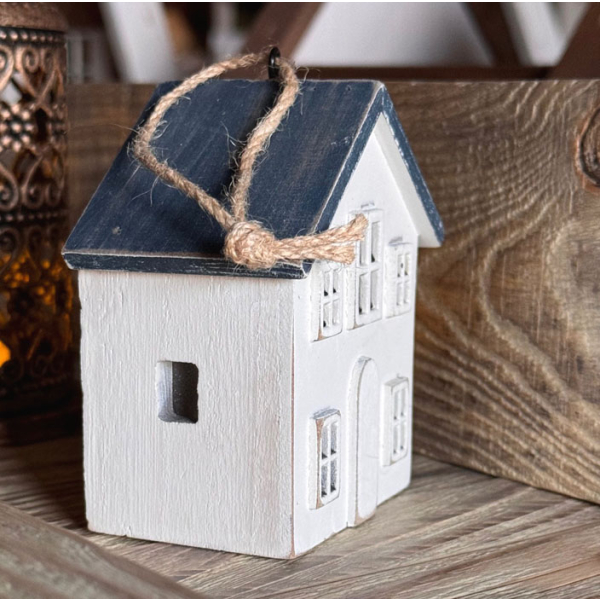 Domek Drewniany Latarenka Led Dekoracja