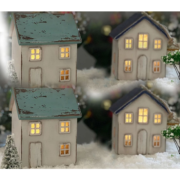 Domek Drewniany Latarenka Led Dekoracja