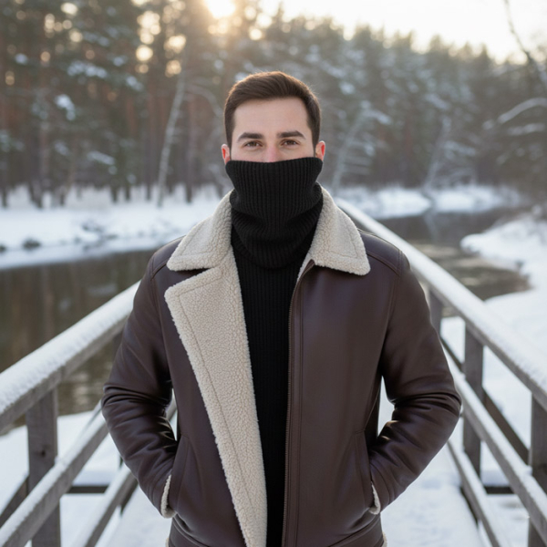 Czarny Komin Konopno-Bawełniany Oddychający