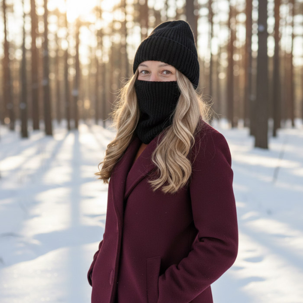 Czarny Komin Konopno-Bawełniany Oddychający