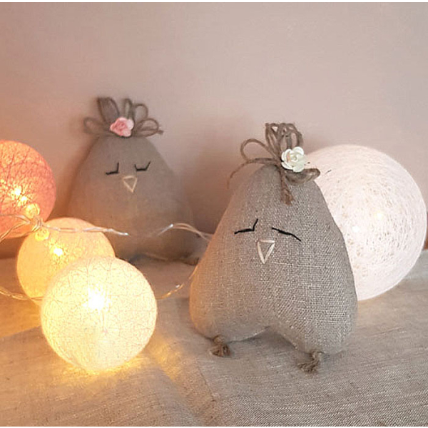 Lniany Kurczak Kura Dekoracja Rękodzieło