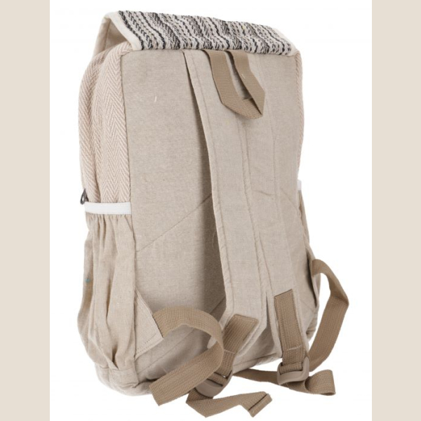 Plecak Konopny w Czarne Paski, hippie backpack.
