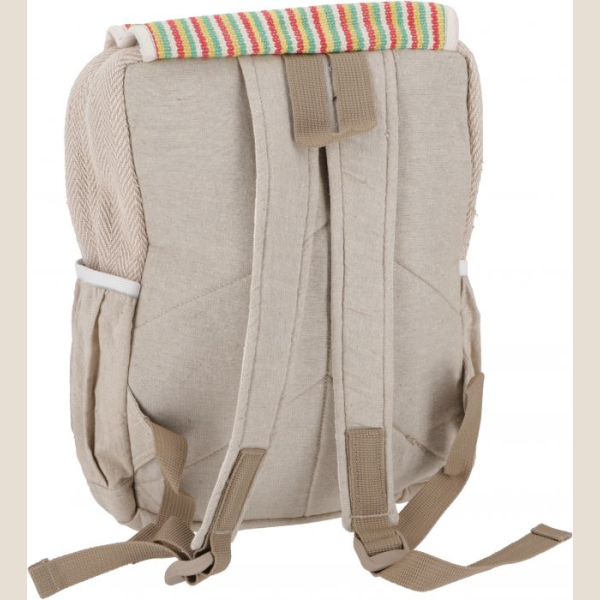 Plecak Konopny w Kolorowe Paski, hippie backpack.