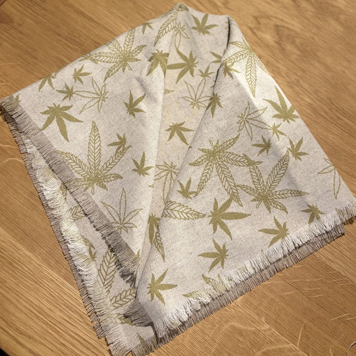 Bandana Konopna Sielski Luksus Styl Island Lux & Liście Konopi