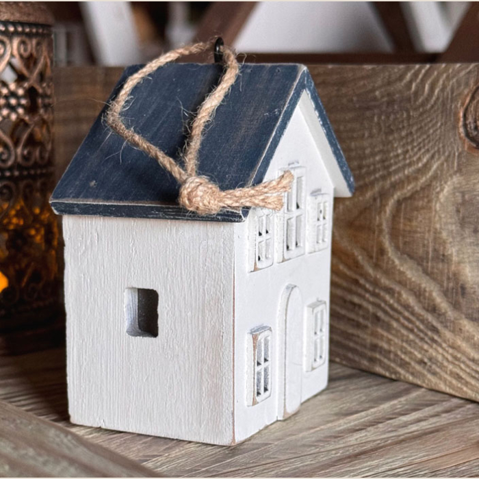 Domek Drewniany Latarenka Led Dekoracja