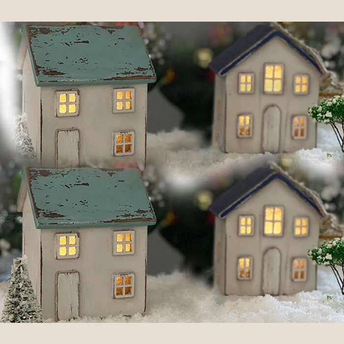 Domek Drewniany Latarenka Led Dekoracja