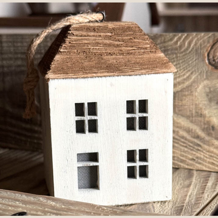 Domek Drewniany Kamienica Latarenka Led Dekoracja