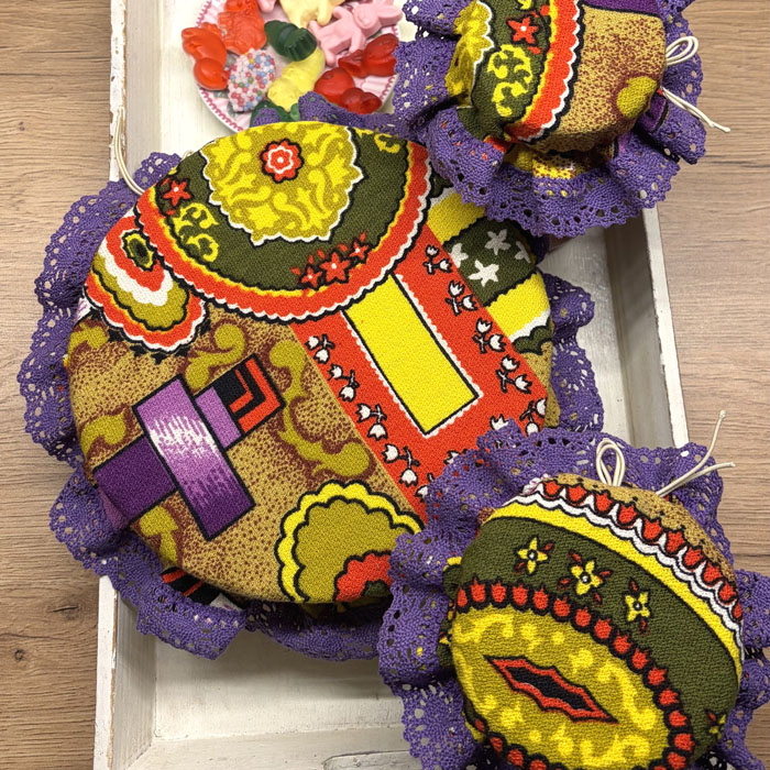 3 Kapturki na Salaterkę i Słoiki Energia Koloru w Stylu Vintage na Prezent