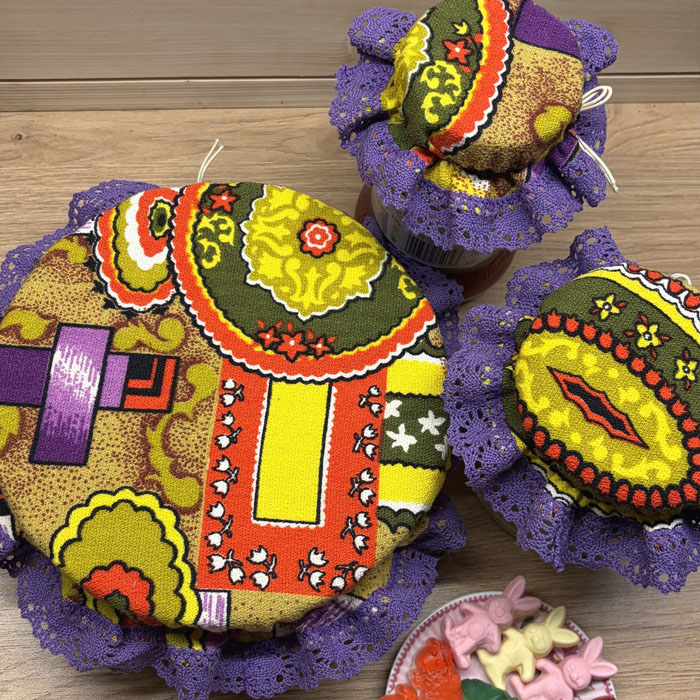 3 Kapturki na Salaterkę i Słoiki Energia Koloru w Stylu Vintage na Prezent