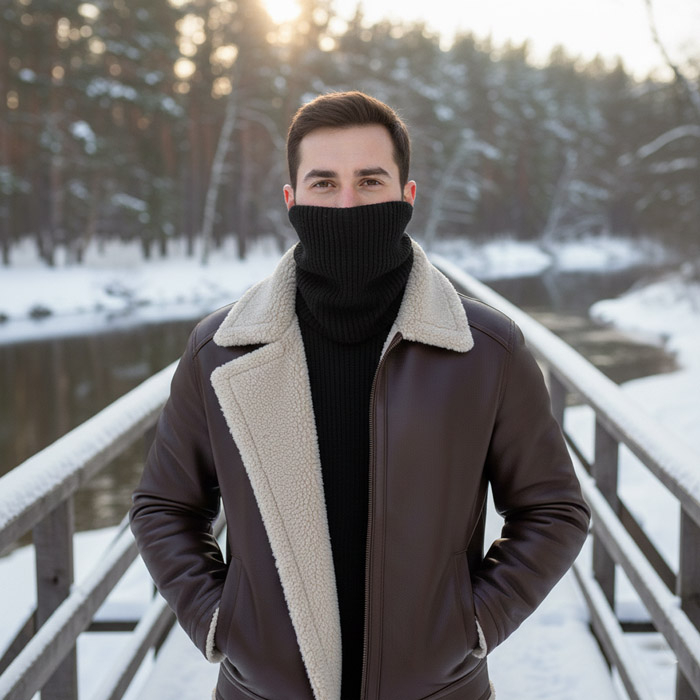 Czarny Komin Konopno-Bawełniany Oddychający