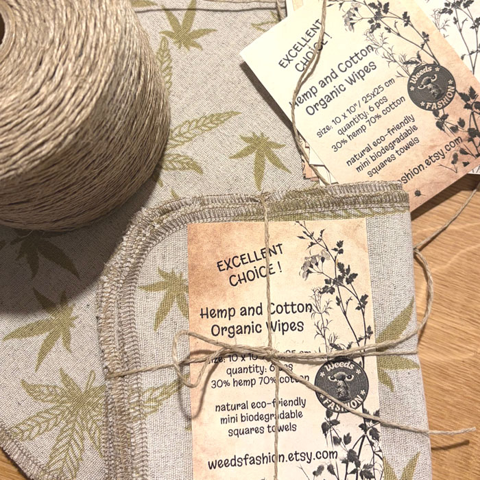 Mini Ręczniki Bawełniano Konopne wielorazowego użytku