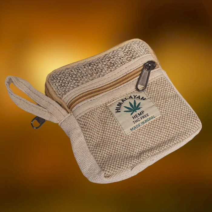 Portfel Konopny Etniczna Saszetka na Suwak Natura