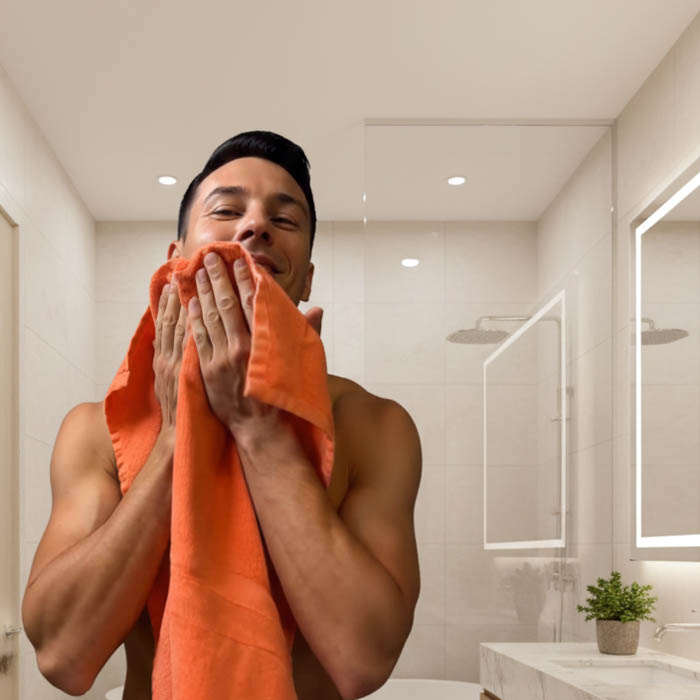 Mały Koralowy Ręcznik Lniany do Twarzy lub Intymny