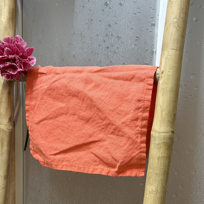 Mały Koralowy Ręcznik Lniany do Twarzy lub Intymny