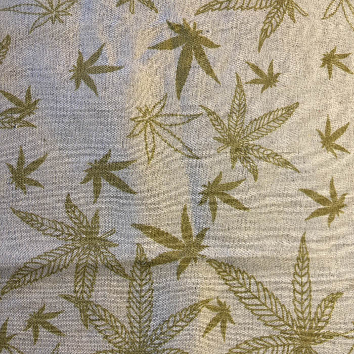 Tkanina Konopno-Bawełniana Liście Sielska Farma