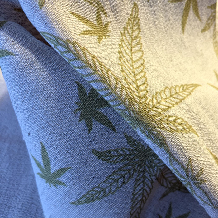 Tkanina Konopno-Bawełniana Liście