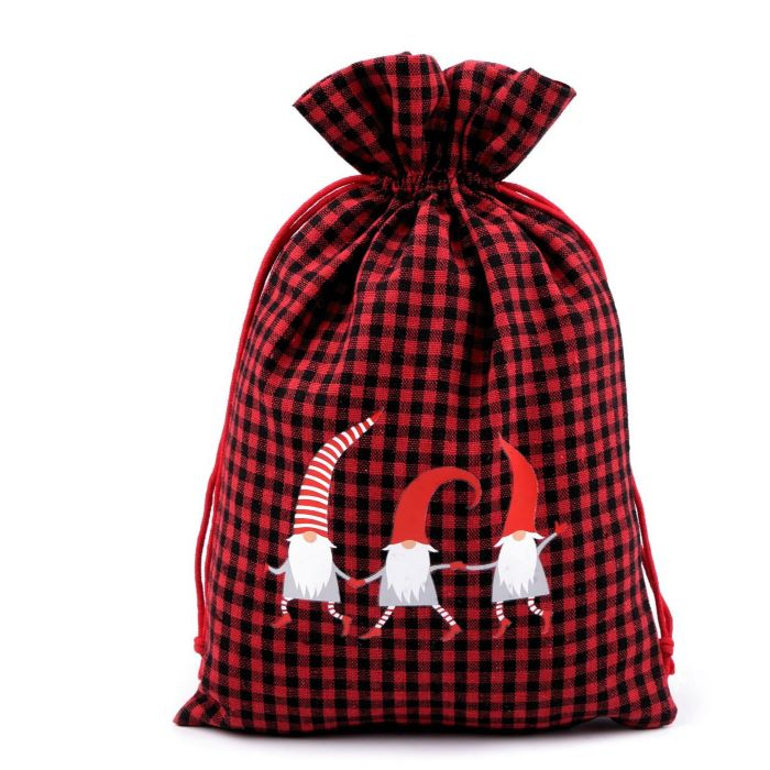Woreczek Prezentowy Bawełniany w Kratkę