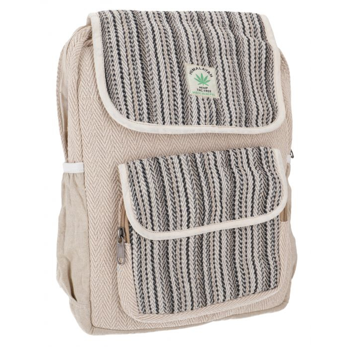 Plecak Konopny w Czarne Paski, hippie backpack.