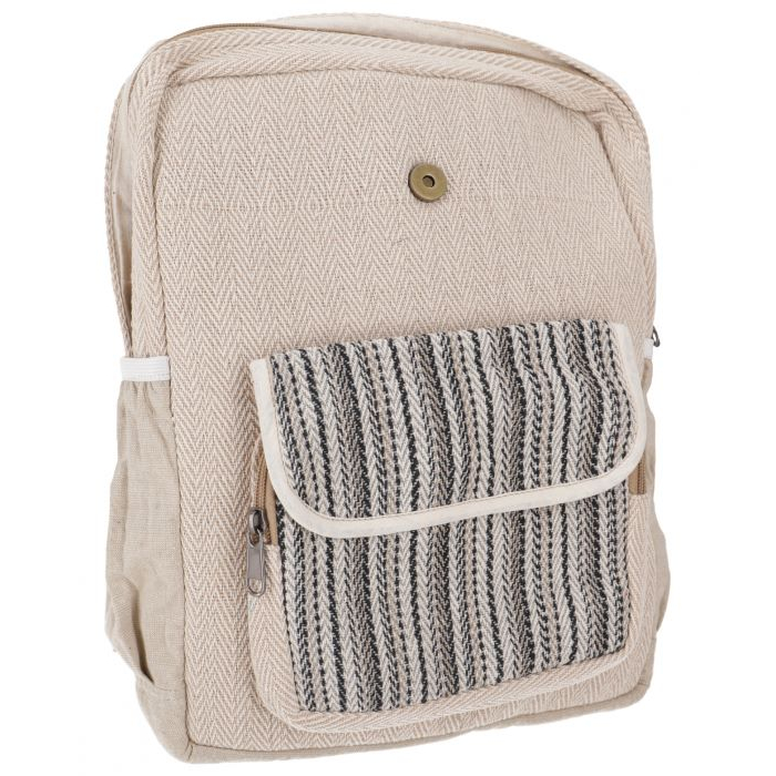 Plecak Konopny w Czarne Paski, hippie backpack.