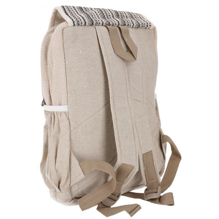 Plecak Konopny w Czarne Paski, hippie backpack.